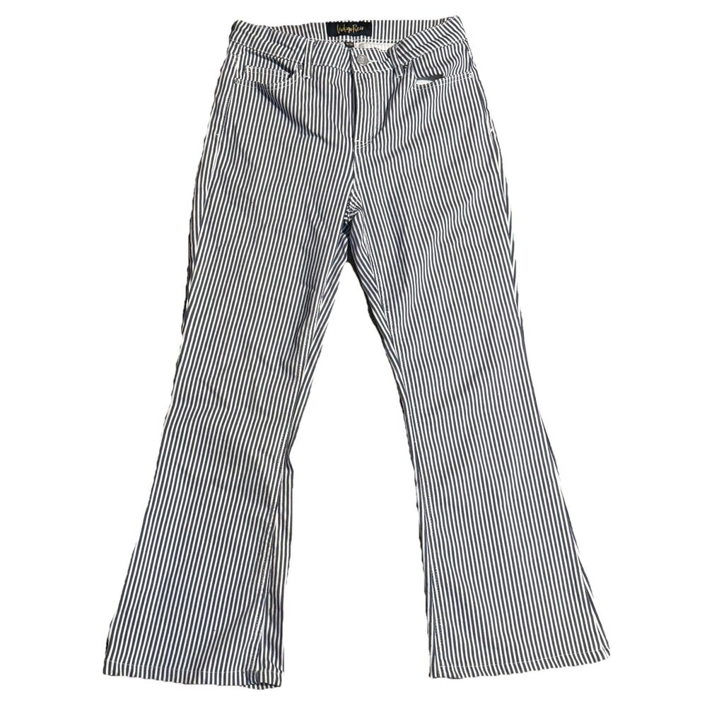 Indigo Rein Women's Juniors Pinstripe Skinny Jeans Size 9/28 Blue White Striped